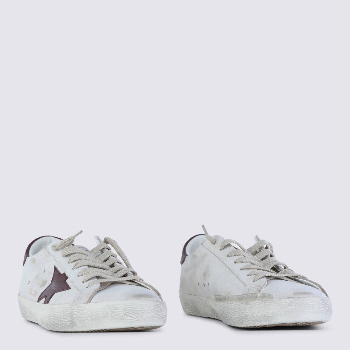 Golden Goose Distressed White Leather Sneakers
