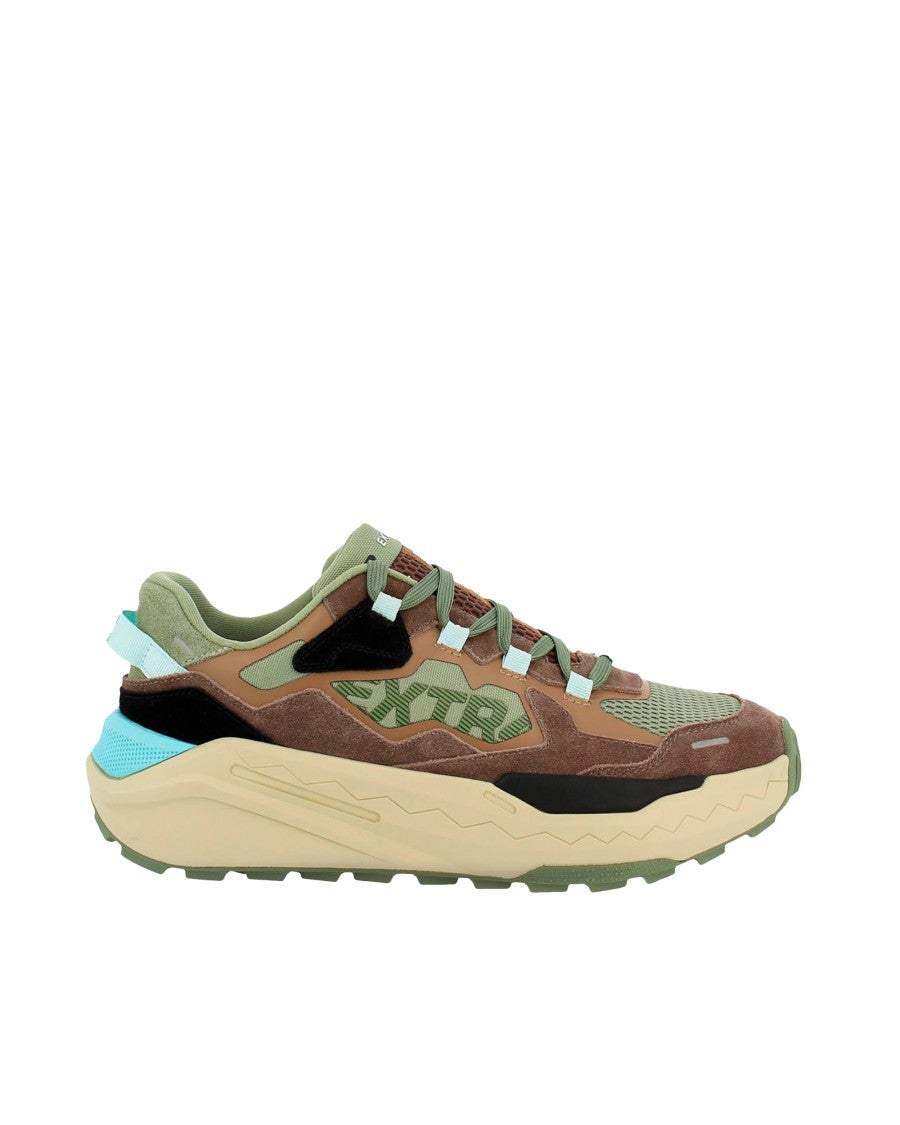 Extr4 Low-Cut Sneakers With Technical Fabric And Suede Composition