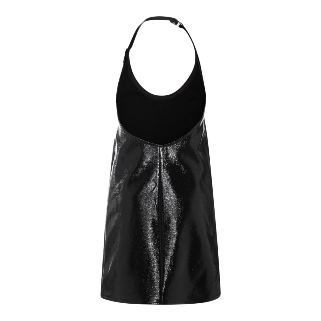 Courrèges Halter Neck Mini Dress With Reflective Black Finish