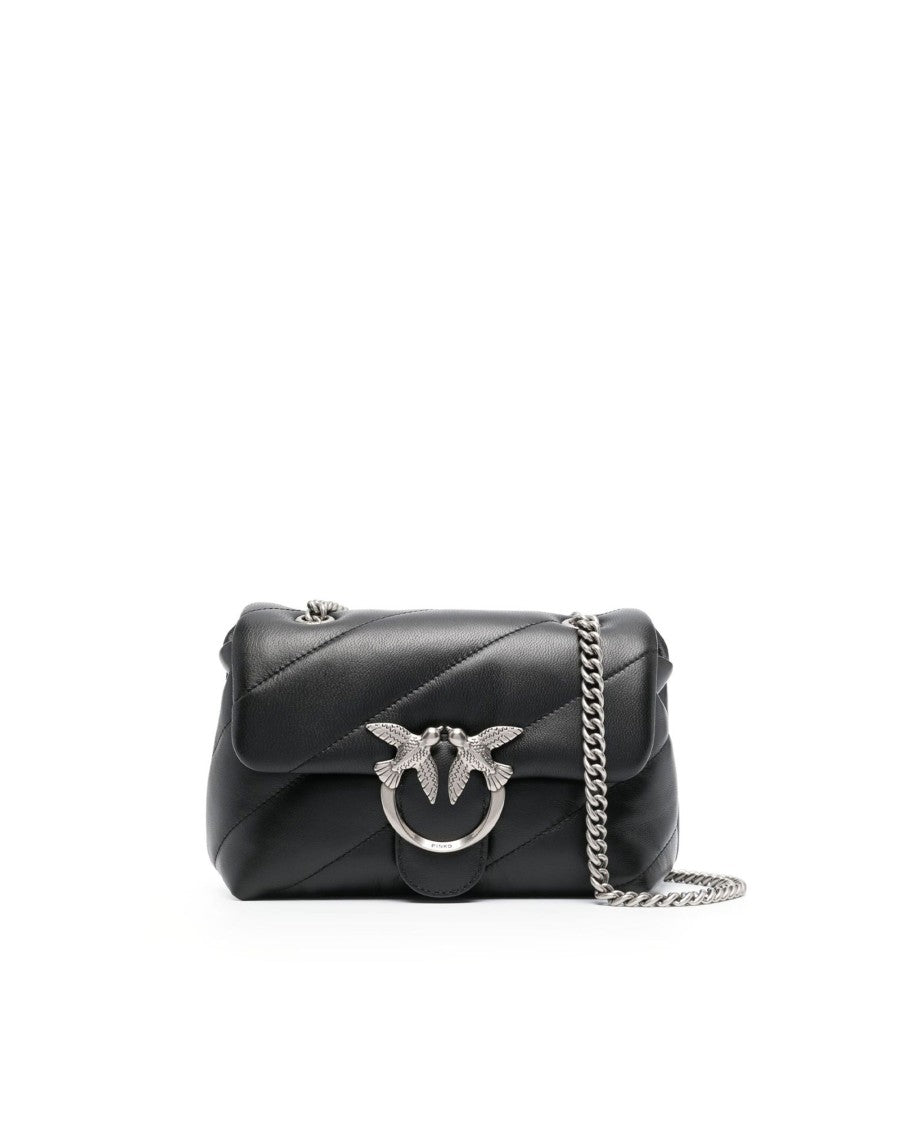 Pinko Mini Love Bag Puff Maxi Quilt Black/Old Silver