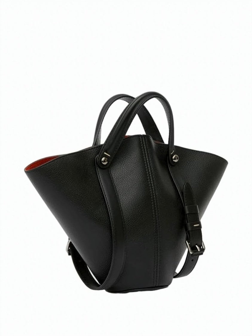 Maison Margiela Sculptural Black Calf Leather Small Tote Bag