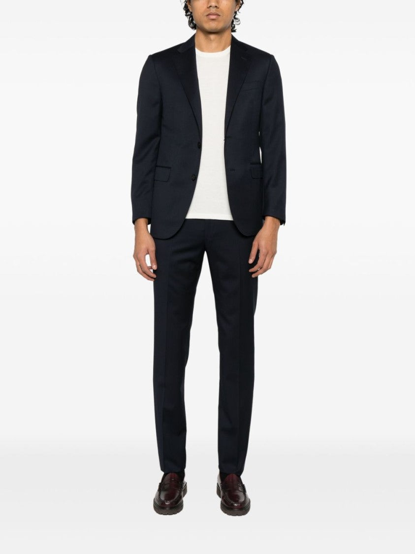 Corneliani Tailored Blue Suit In Virgin Wool