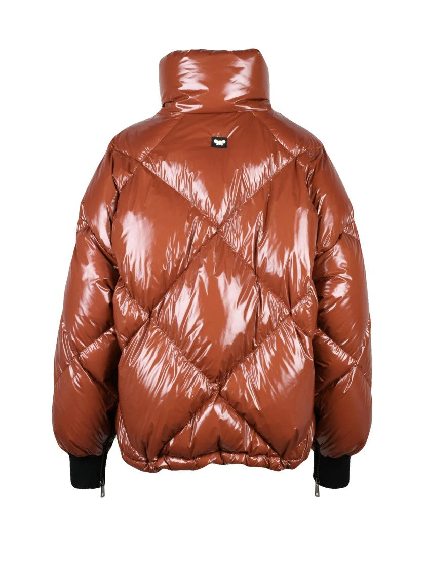 Max Mara Chocolate Quilted Polyamide Down Jacket
