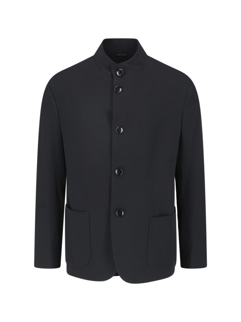 Giorgio Armani Black Virgin Wool Single-Breasted Blazer