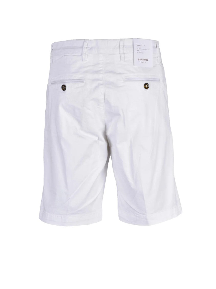 Officina 36 White Cotton Elastane Men Bermuda Shorts