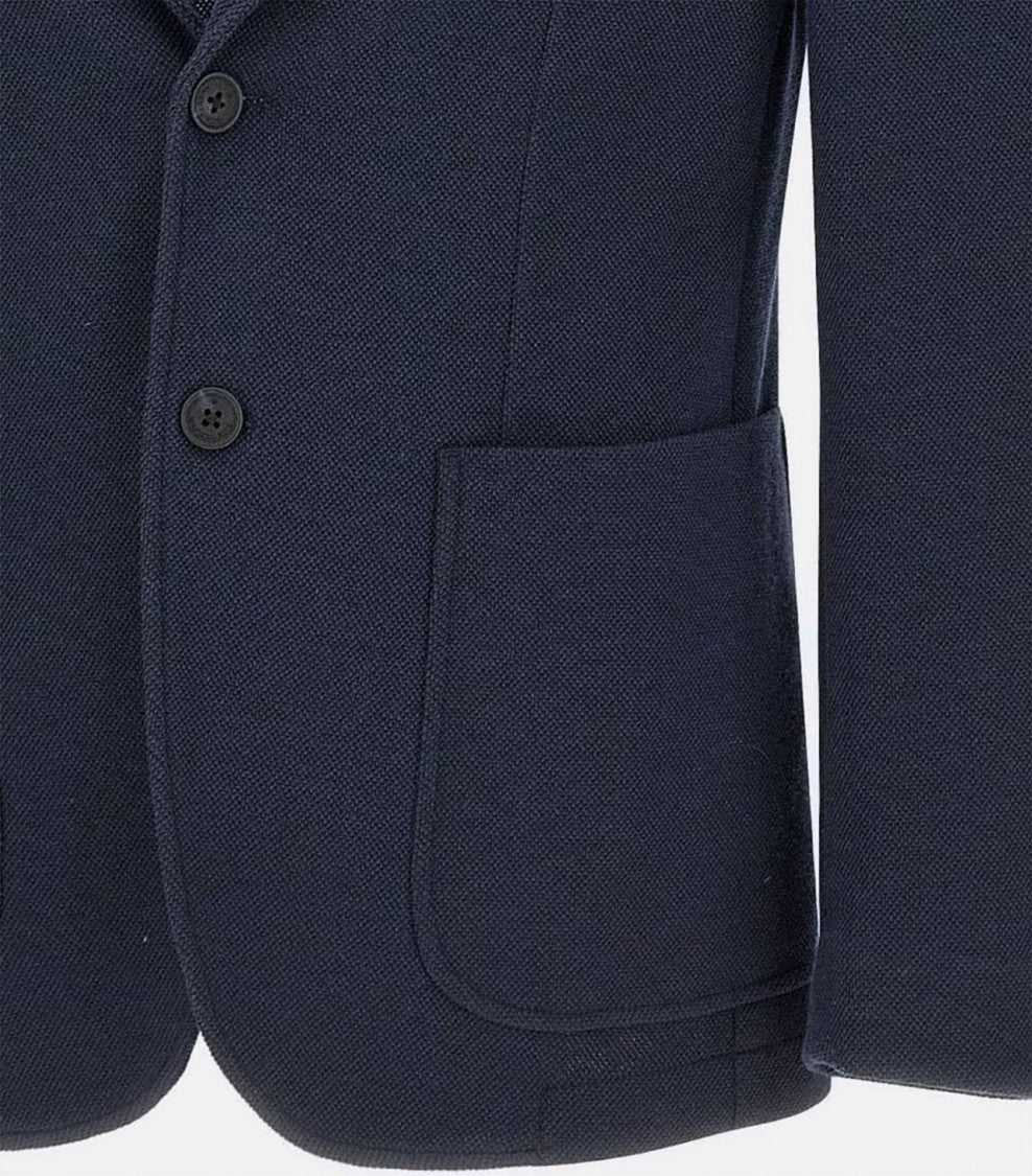 Manuel Ritz Blue Textured Weave Blazer