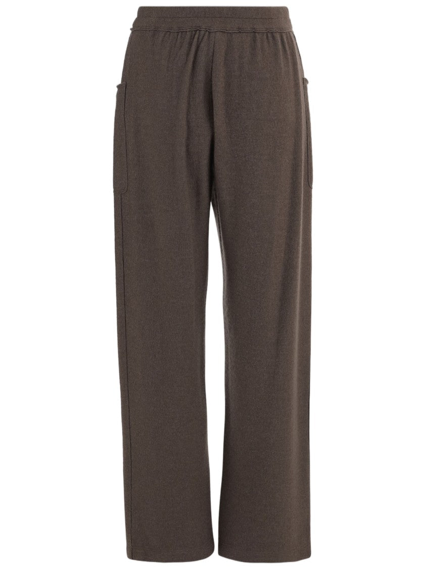 Giorgio Armani Wide-Leg Stretch Silk And Cashmere Trousers With Elastic Waistband