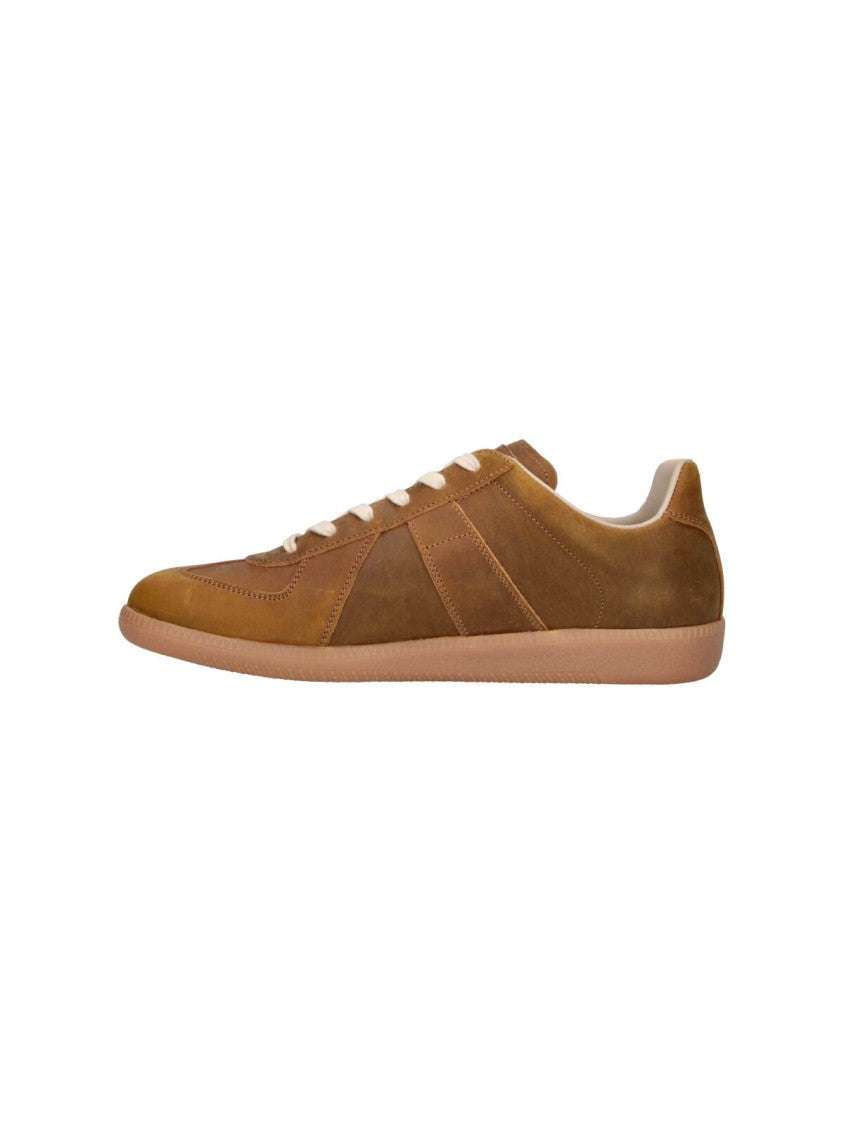Maison Margiela Brown Low-Top Leather Sneakers