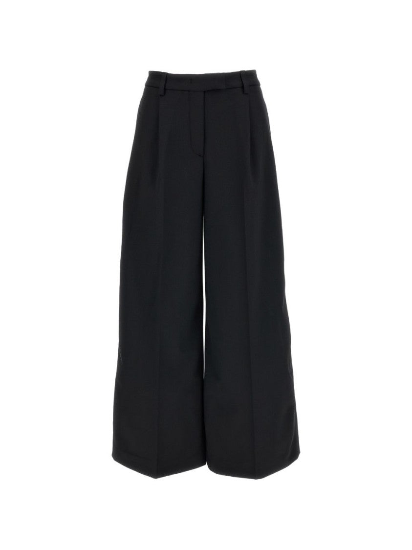 The Latest Wide-Leg Cropped Trousers With High Waist And Pleated Detailing