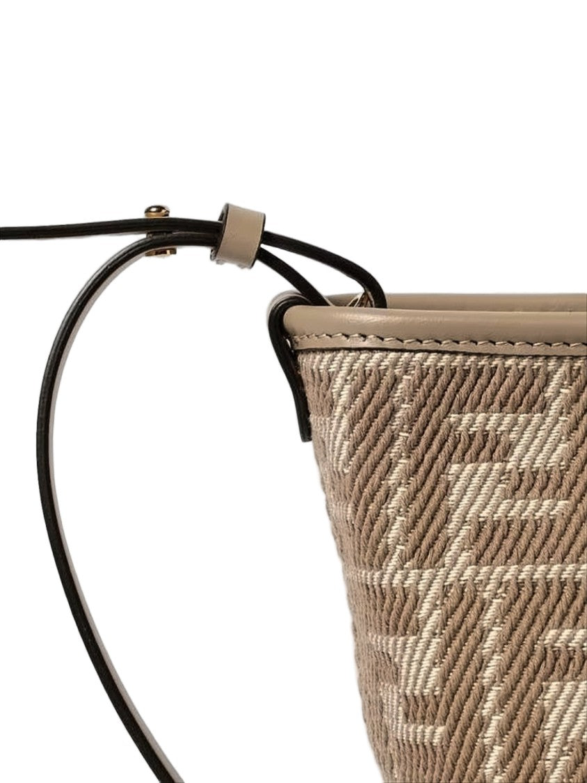 Fendi Structured Tote Bag With Geometric Textured Fabric