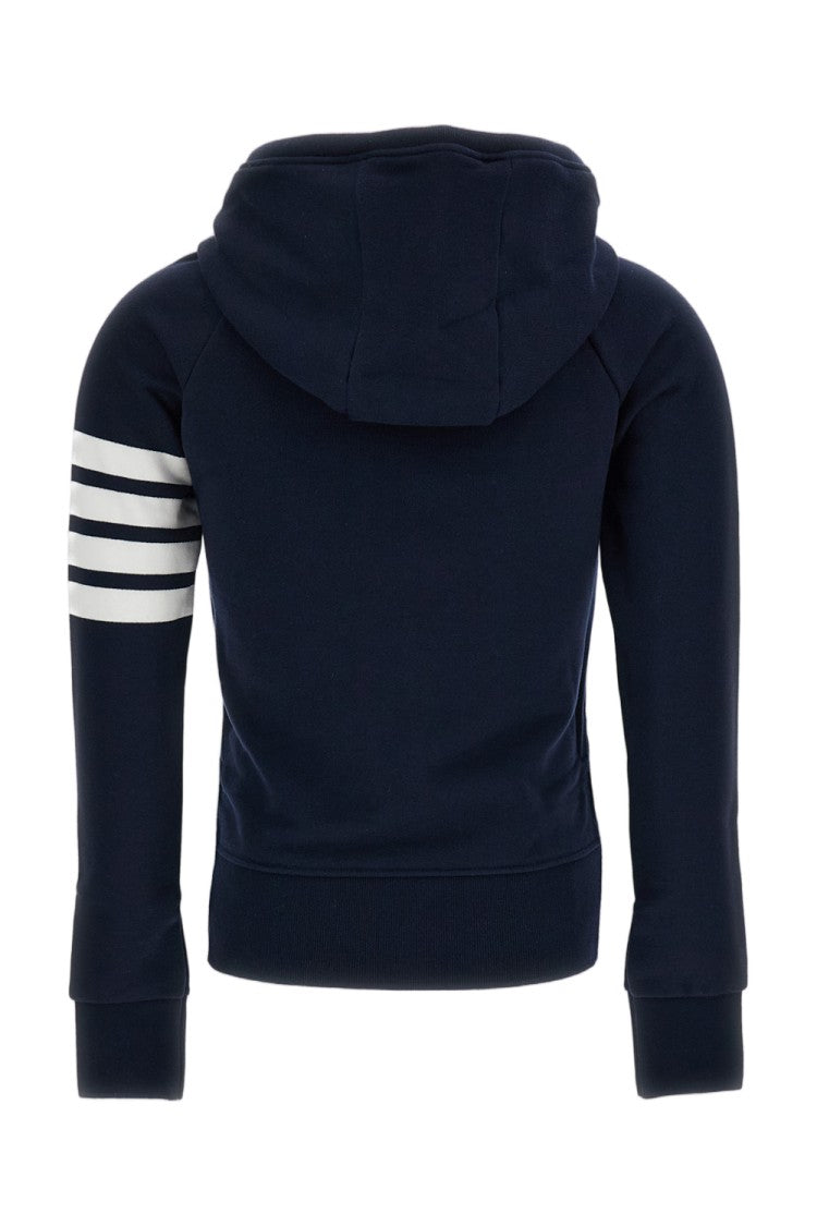 Thom Browne Blue 4-Bar Cotton Zip Hoodie