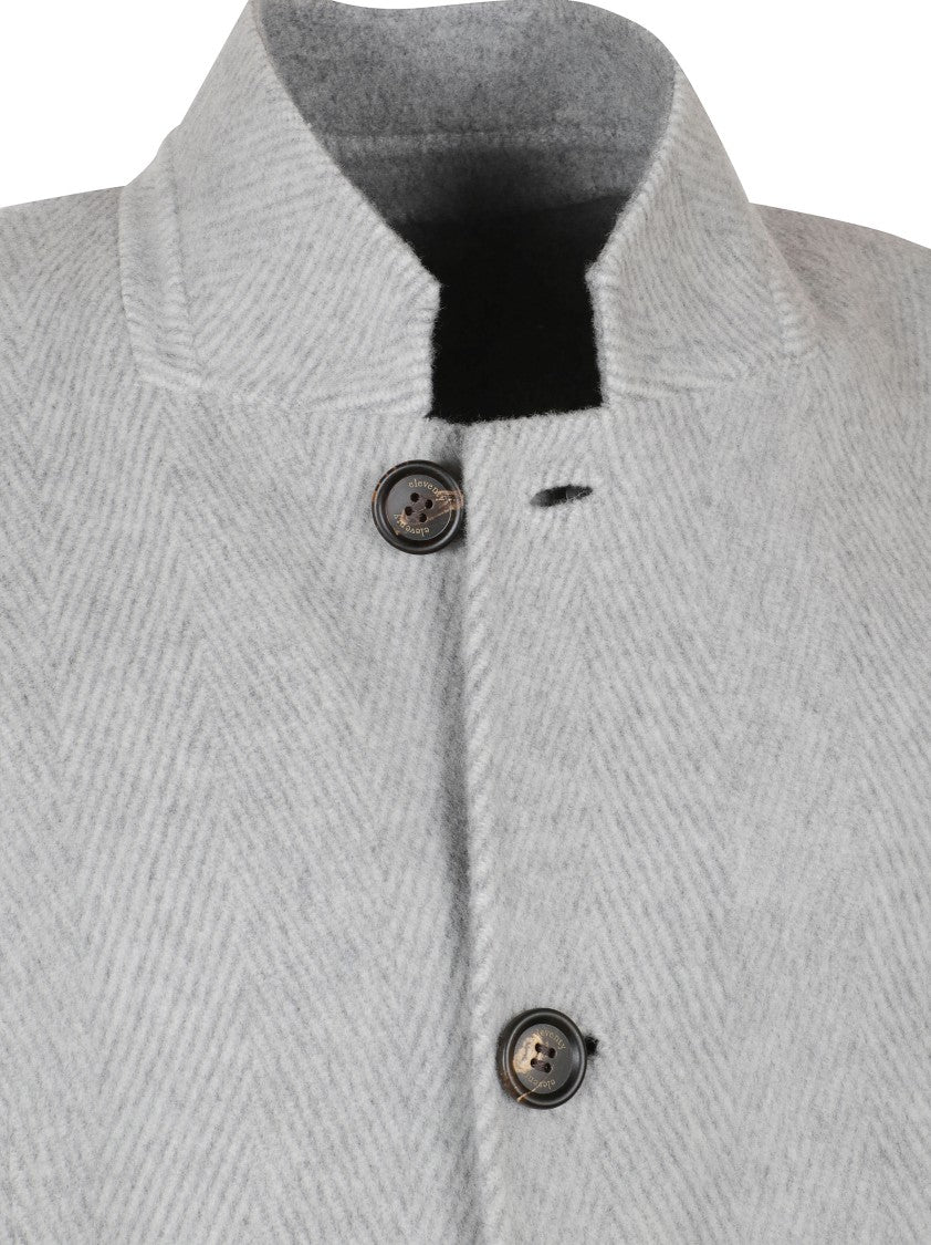 Eleventy Classic Herringbone Patterned Coat