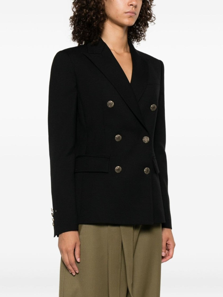 Dondup Tailored Double-Breasted Nero Jacket With Sharp Lapels