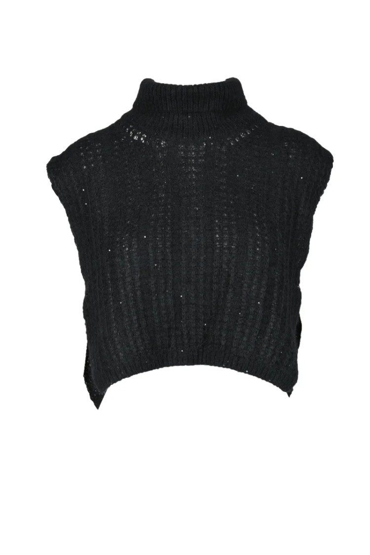 Fabiana Filippi Mixed Fiber Cape - Black