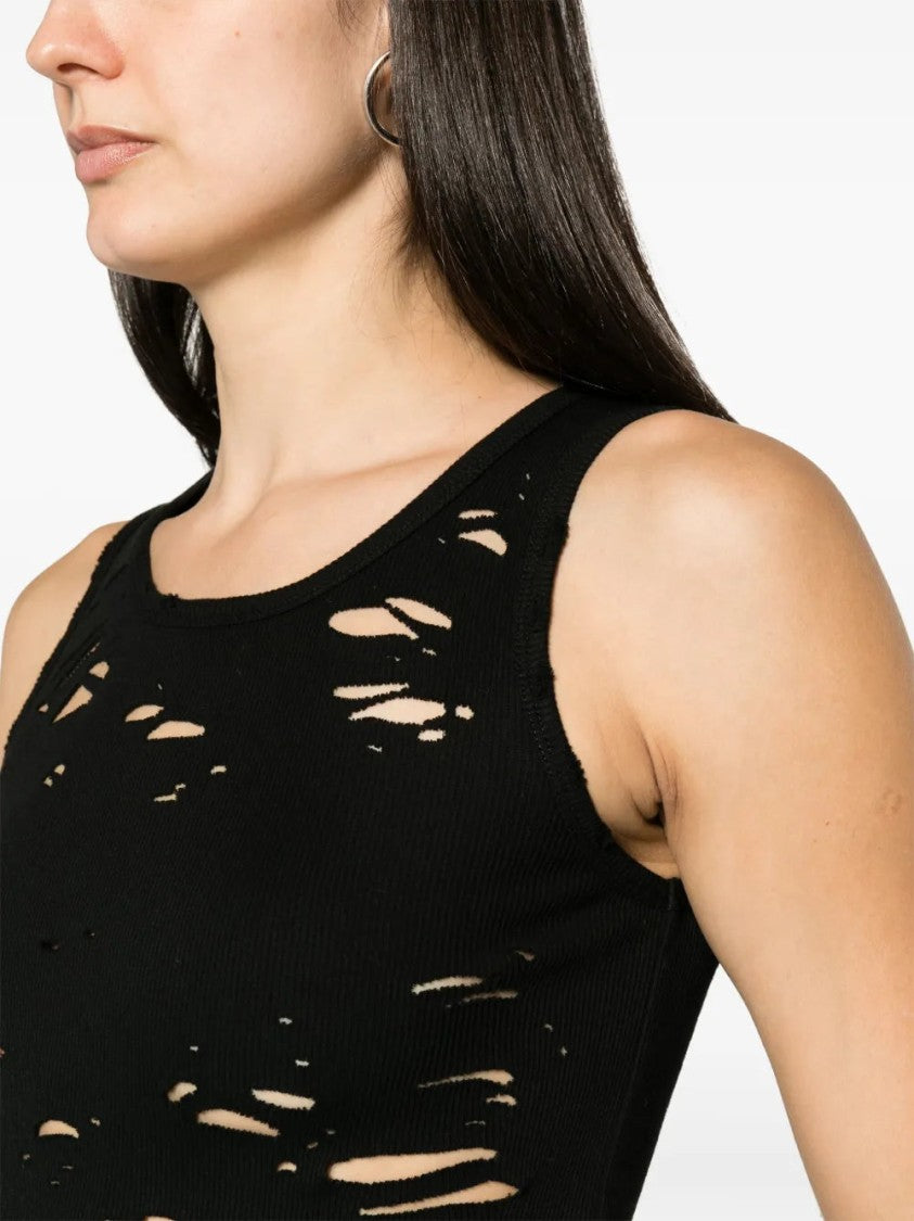 R13 Ripped Cotton Crop Top