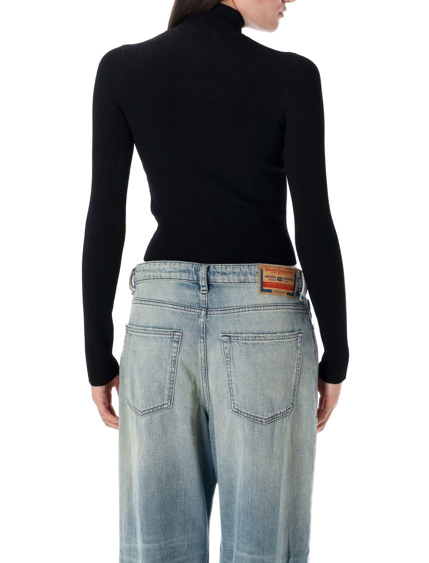 Diesel M-Valari-Tn Cropped Ribbed Knit Top