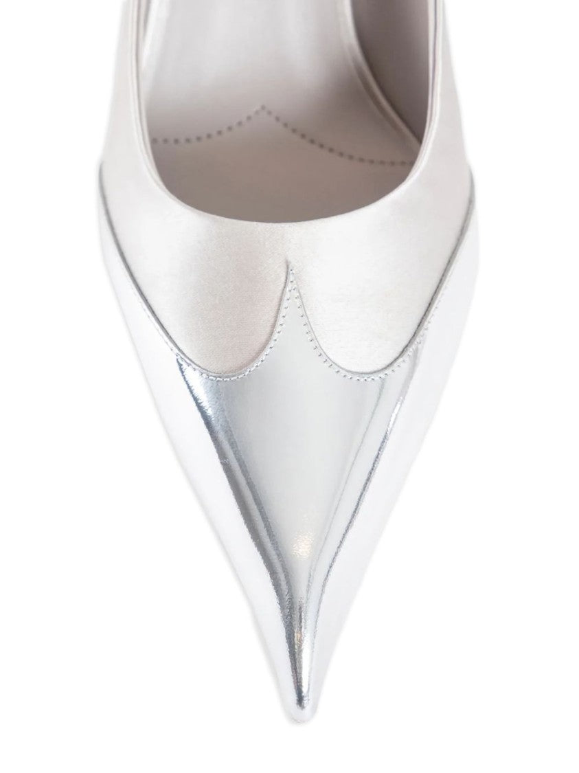 Prada Metallic-Toecap Pumps With Pointed Toe