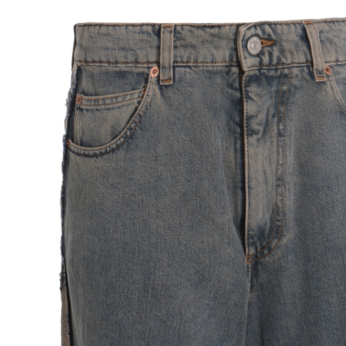 Mm6 By Maison Margiela High-Waisted Straight-Leg Jeans With Frayed Hem Detail