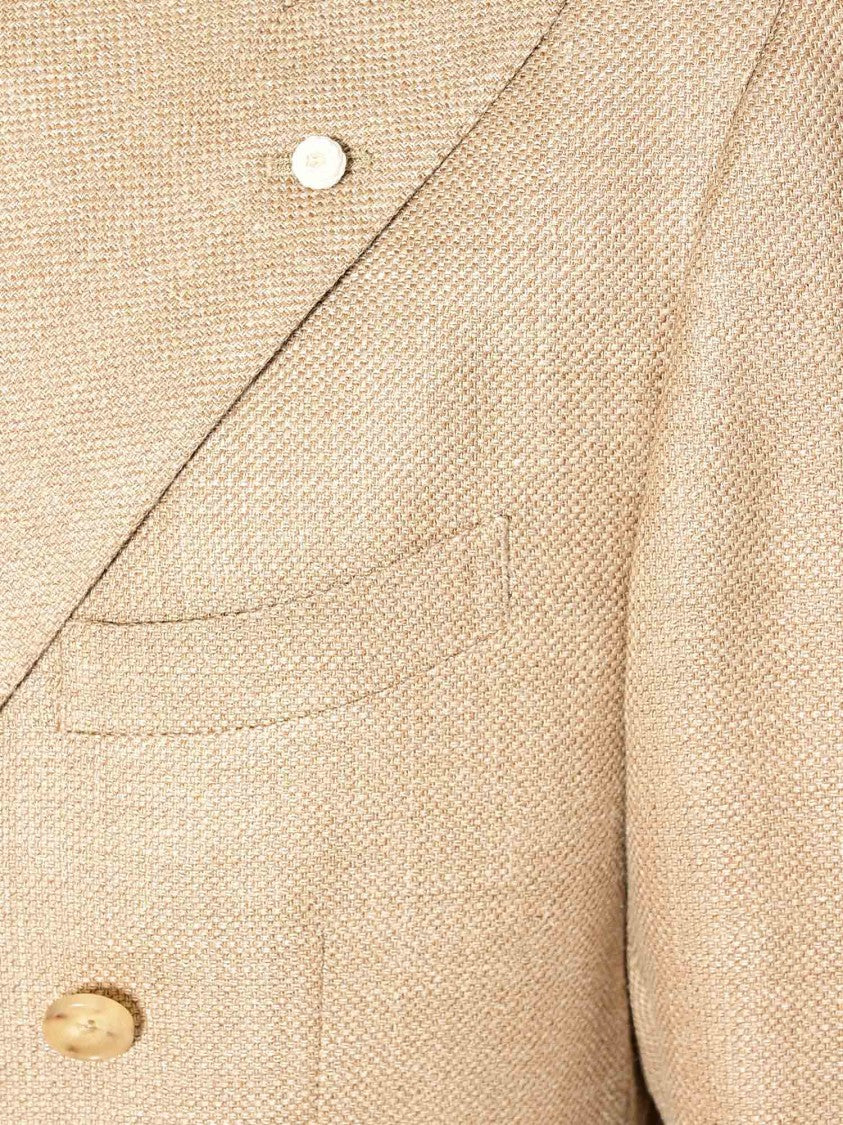 Luigi Bianchi Double-Breasted Tailored Jacket With Textured Fabric