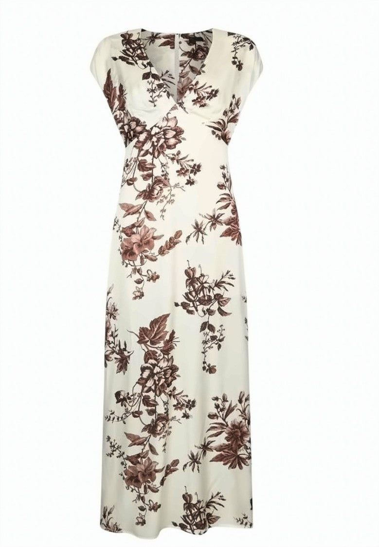 Liu Jo Long Printed Viscose Satin Dress