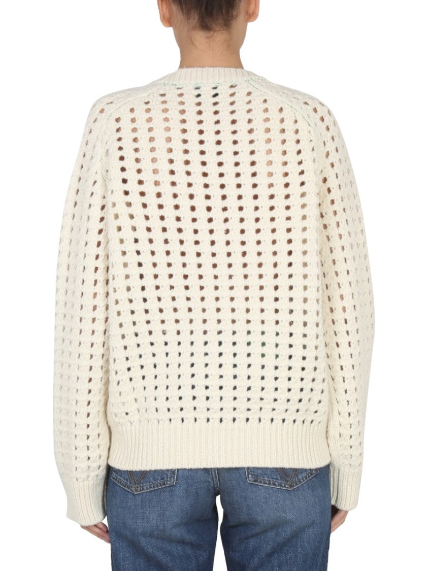 Bottega Veneta Textured Knit Sweater With Ribbed Cuffs