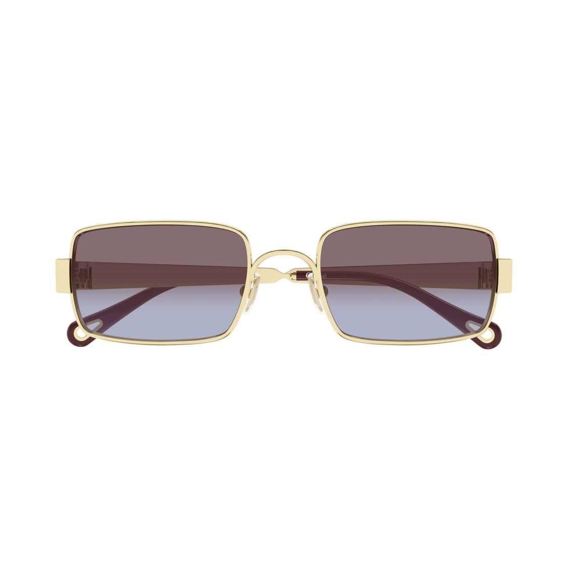 Chloé Rectangular Sunglasses With Gold Metal Frame