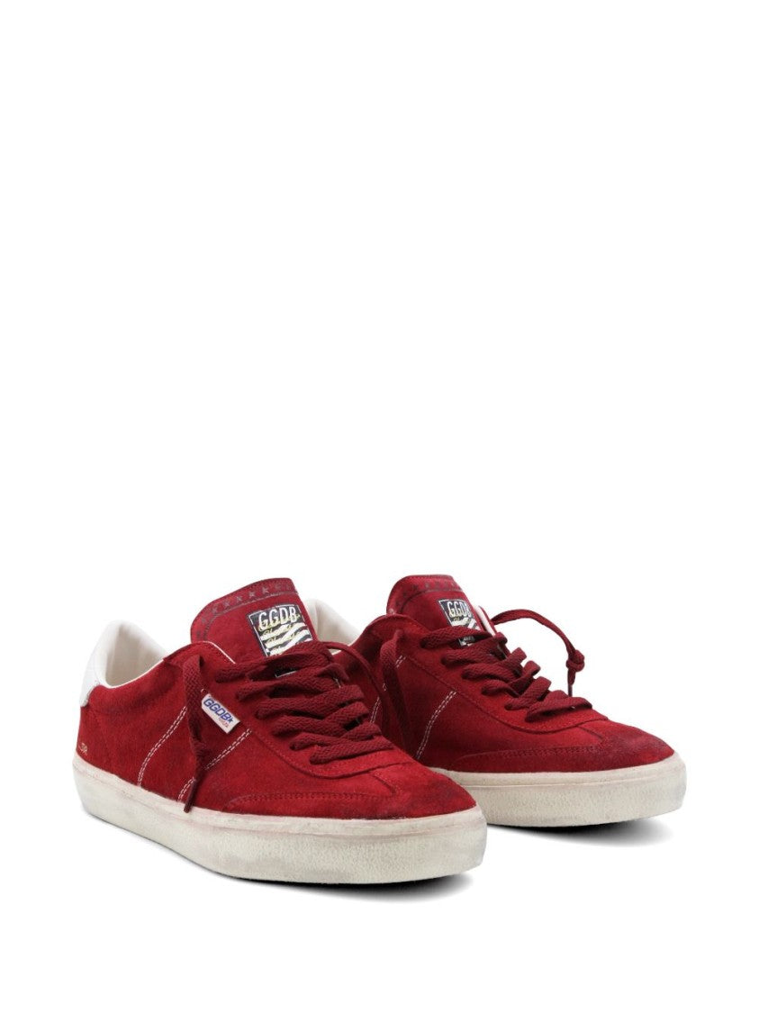 Golden Goose Flat Red Suede Sneakers