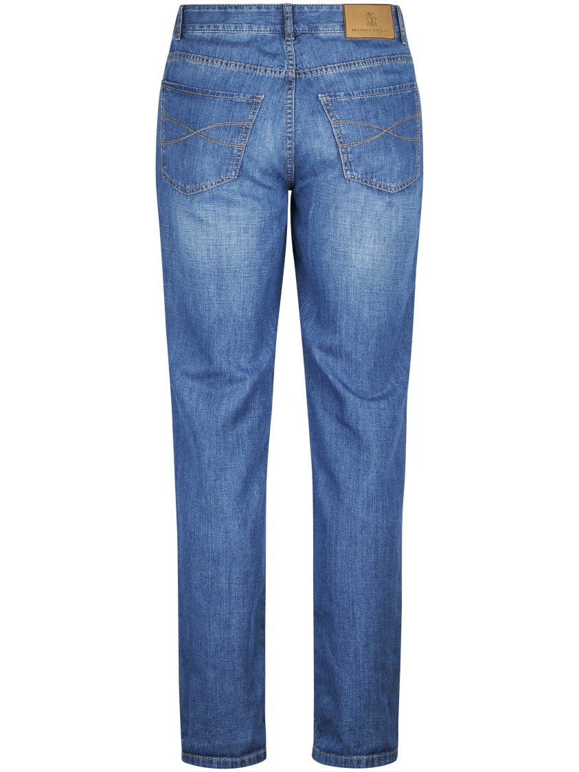 Brunello Cucinelli Straight-Leg Denim Trousers With Classic Wash