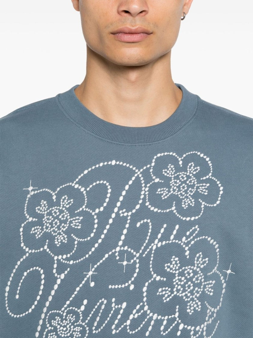 Kenzo Textured Blue Cotton Jersey Sweatshirt