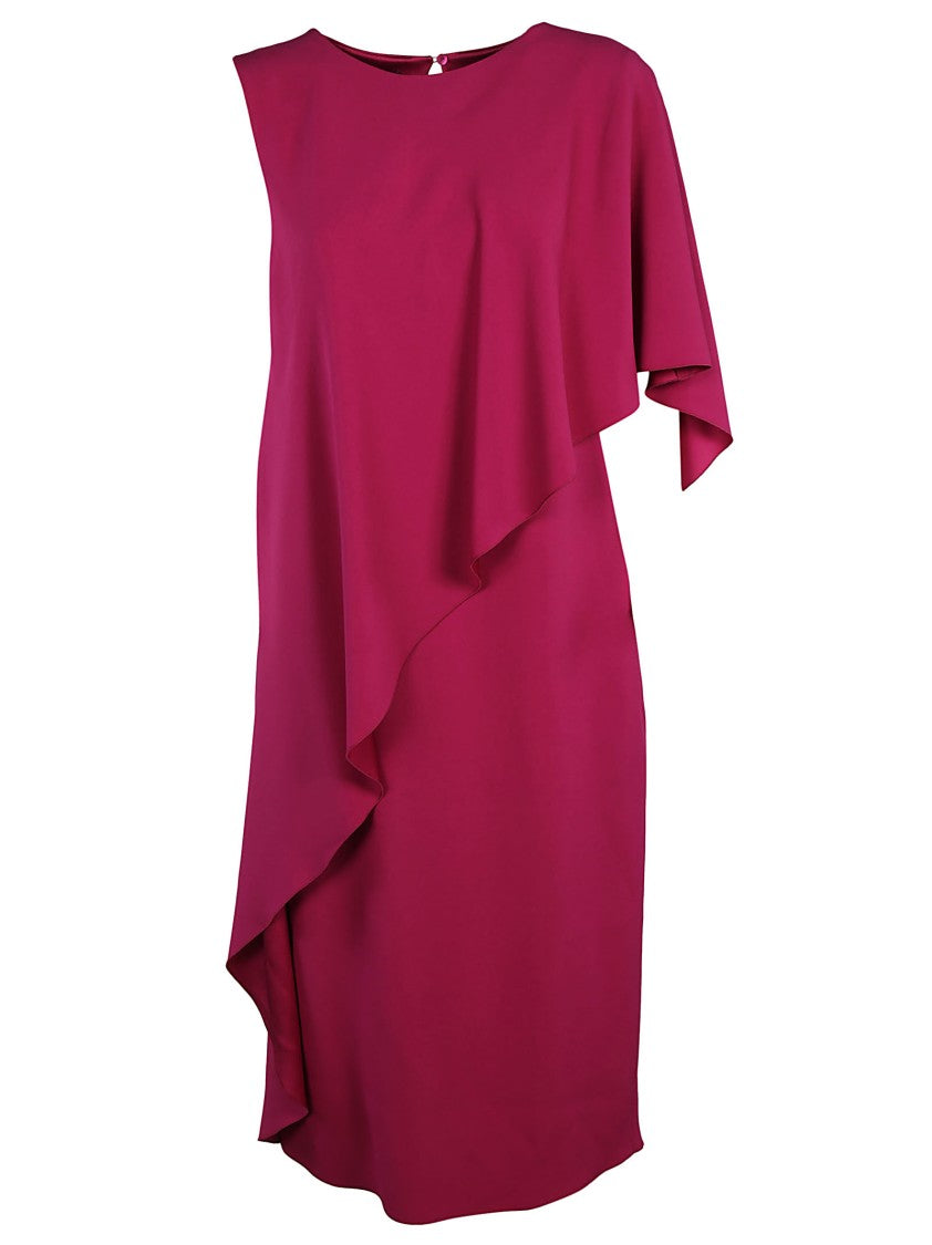 Alberta Ferretti Acetate-Blend Asymmetrical Draped Mini Dress