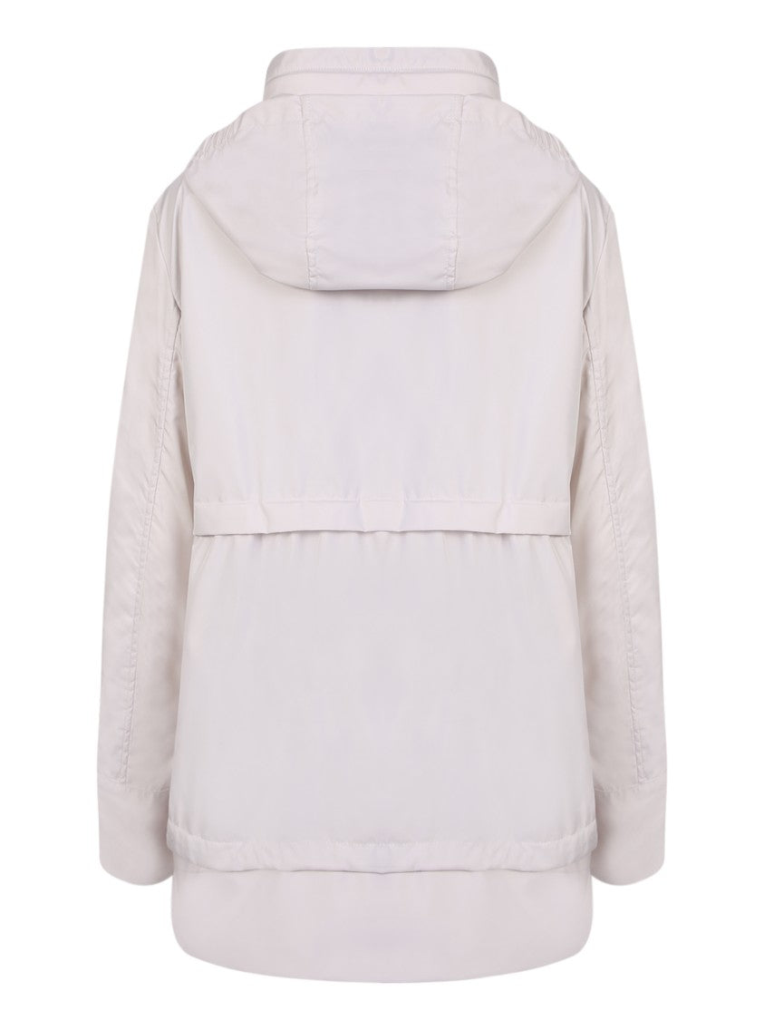Moorer White Medium-Length Hooded Jacket