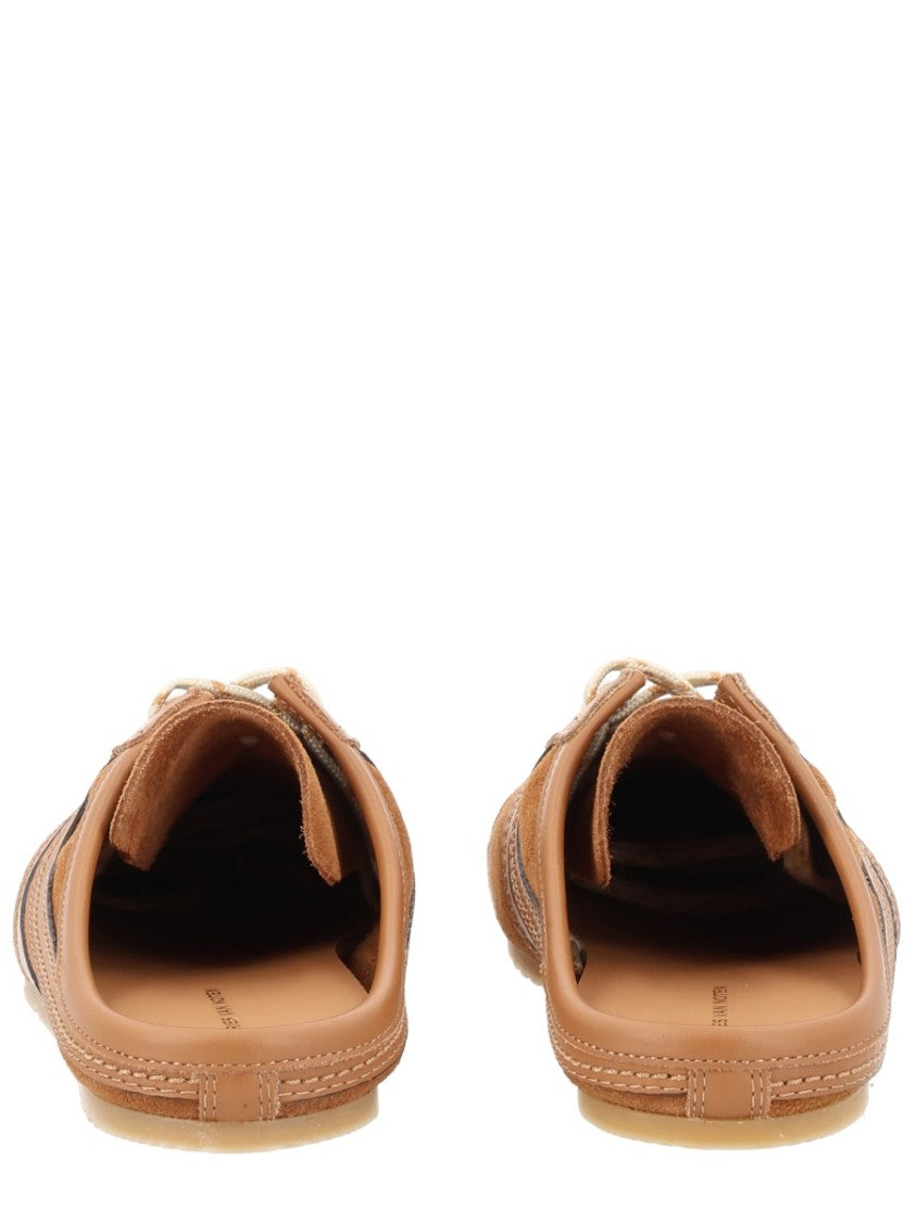 Dries Van Noten Warm Brown Slip-On Backless Suede Sneakers