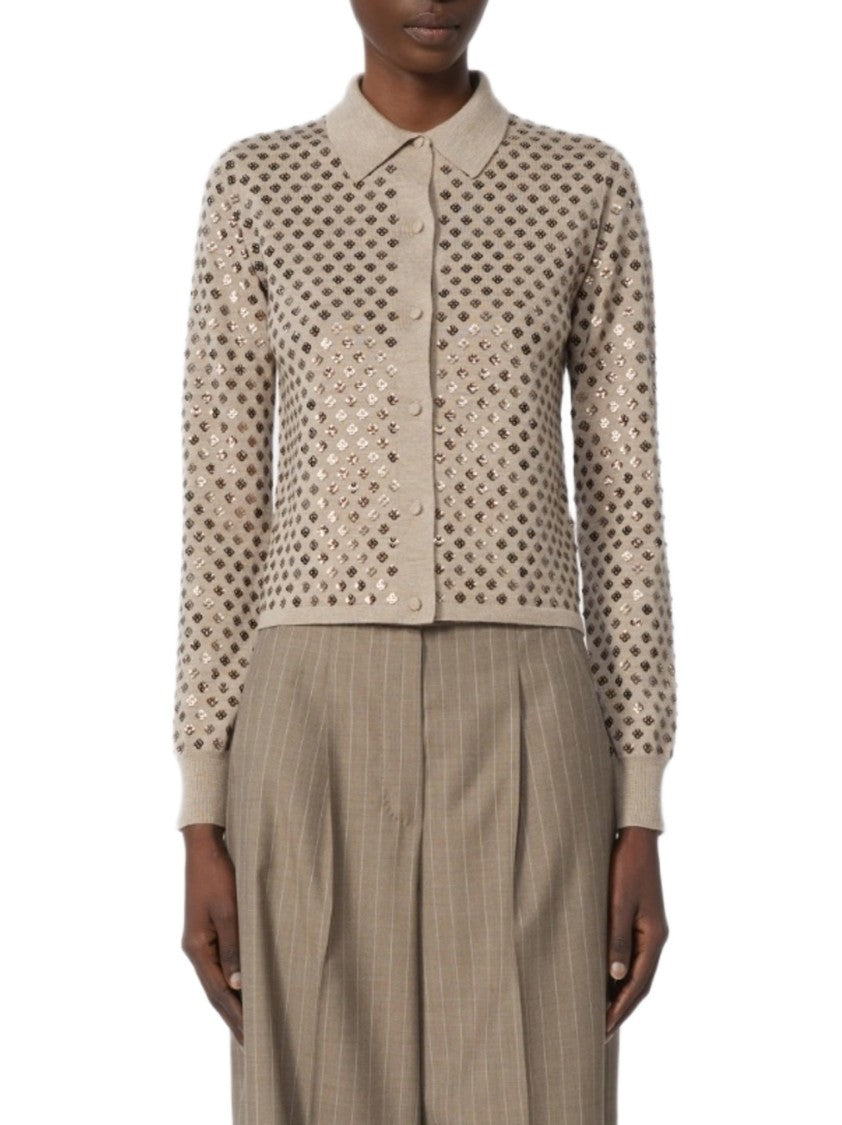 Max Mara Cropped Cardigan With Classic Collar
