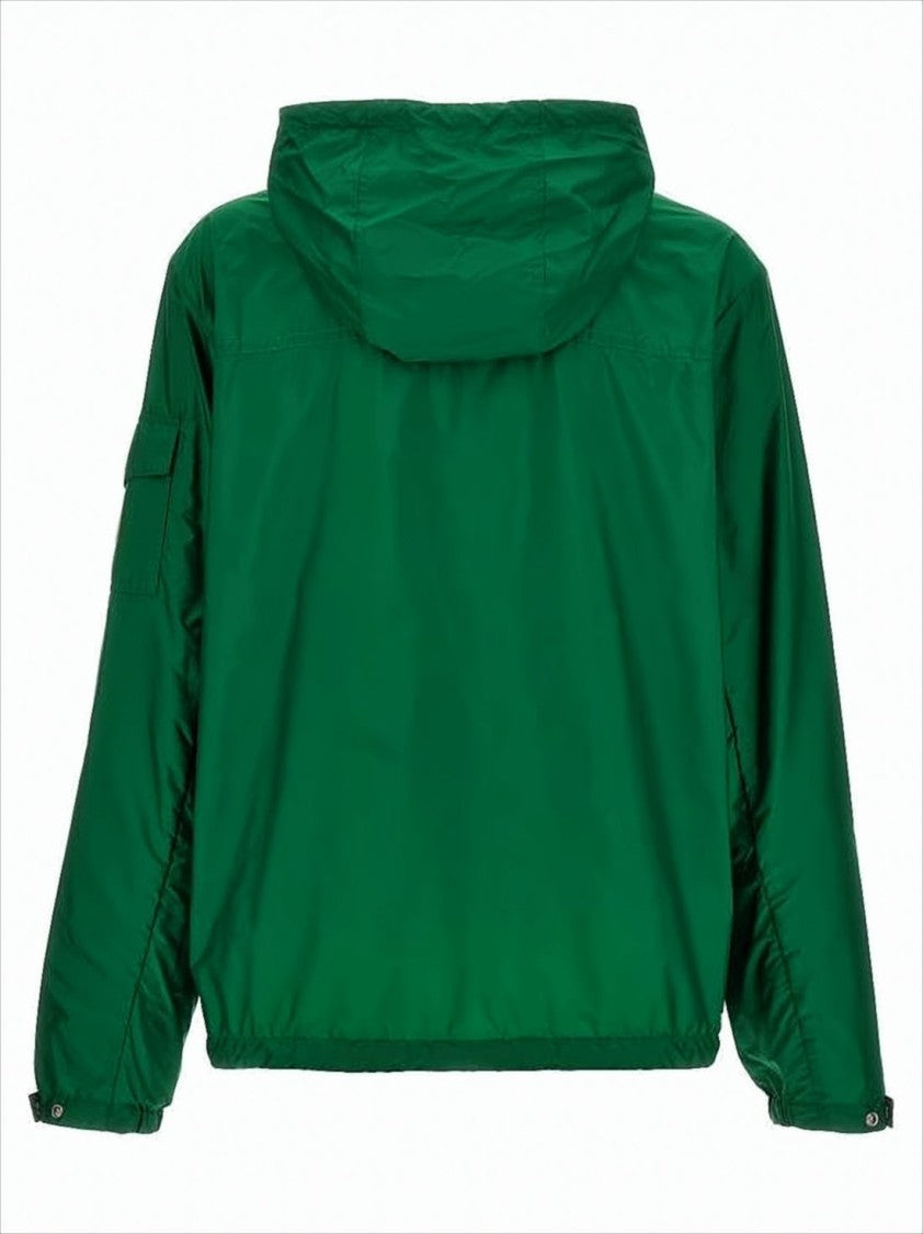 Moncler Solid Green Polyamide Jacket