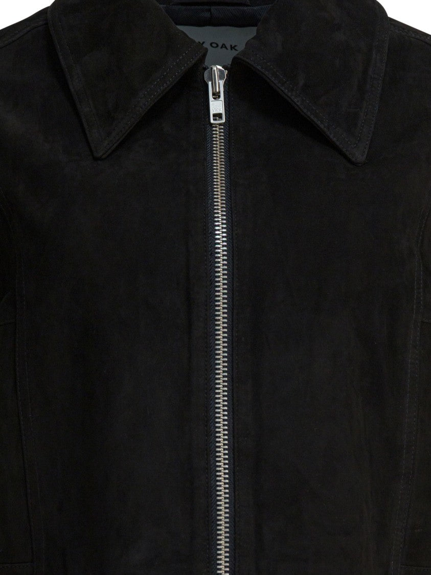 Ivy & Oak Cropped Leather Jacket With Classic Collar