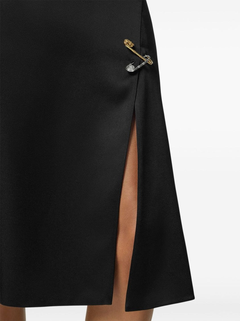 Versace Black Flared Midi Skirt