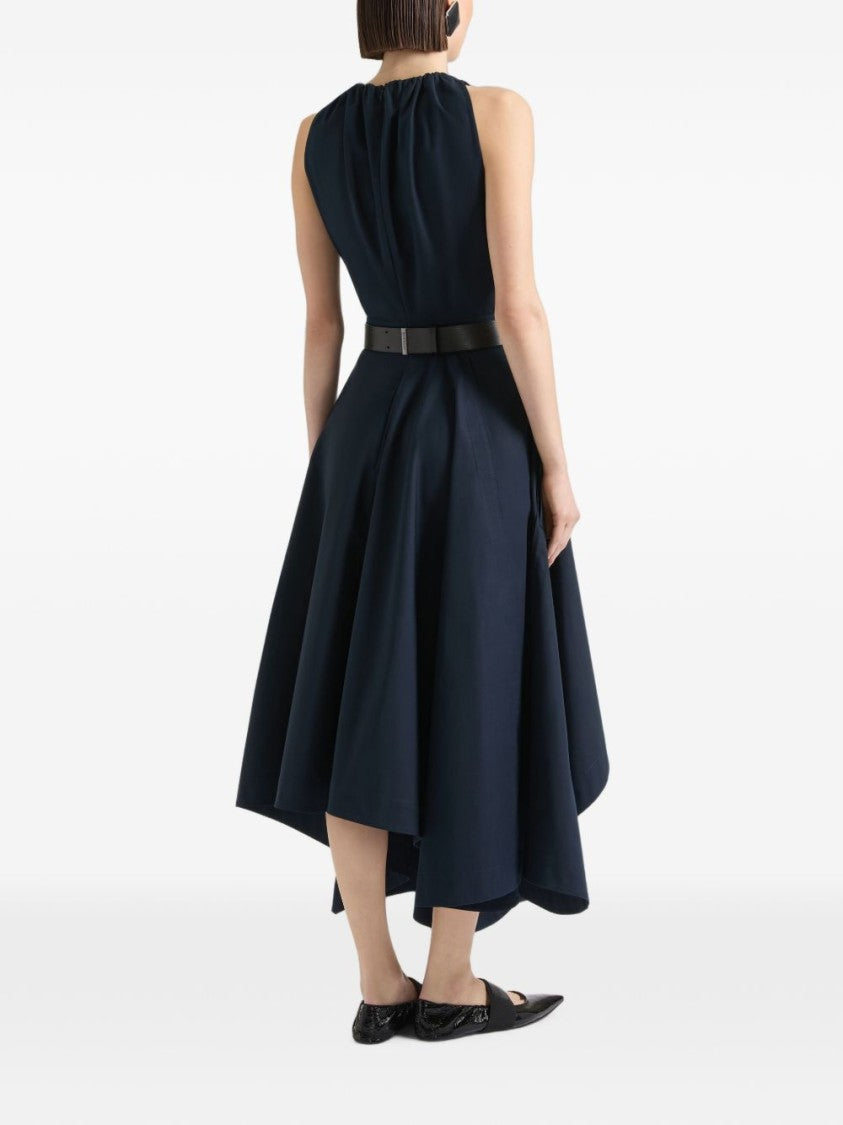 Givenchy Asymmetrical Tied High Neck Midi Dress