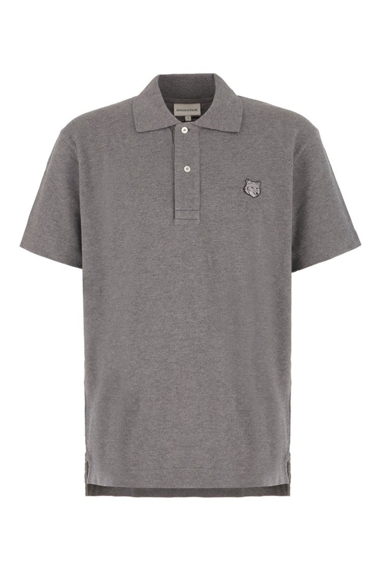 Maison Kitsuné Short-Sleeved Polo Shirt With Classic Collar And Embroidered Fox Head