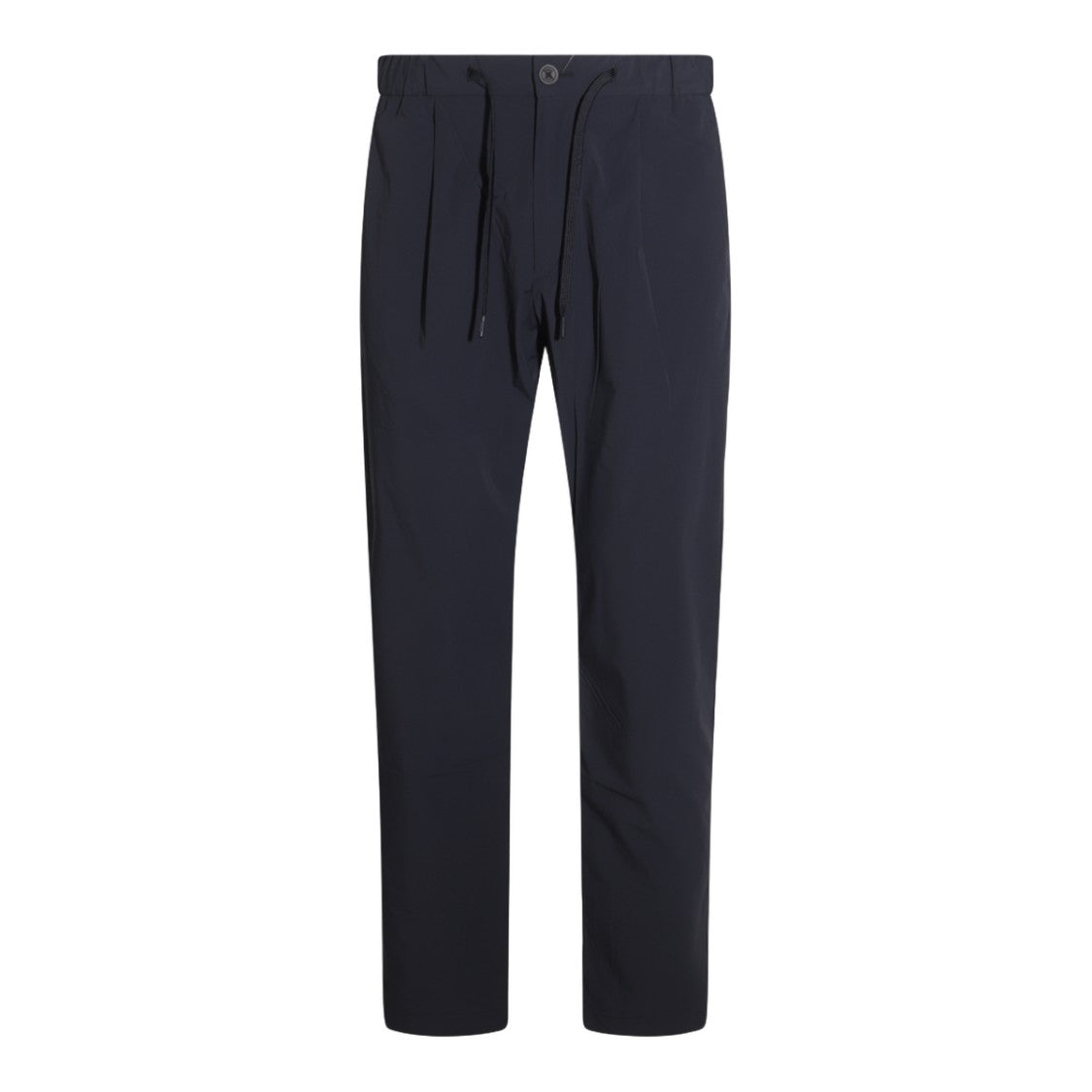 Herno Tailored Blue Trousers With Button Closure And Elasticated Waistband