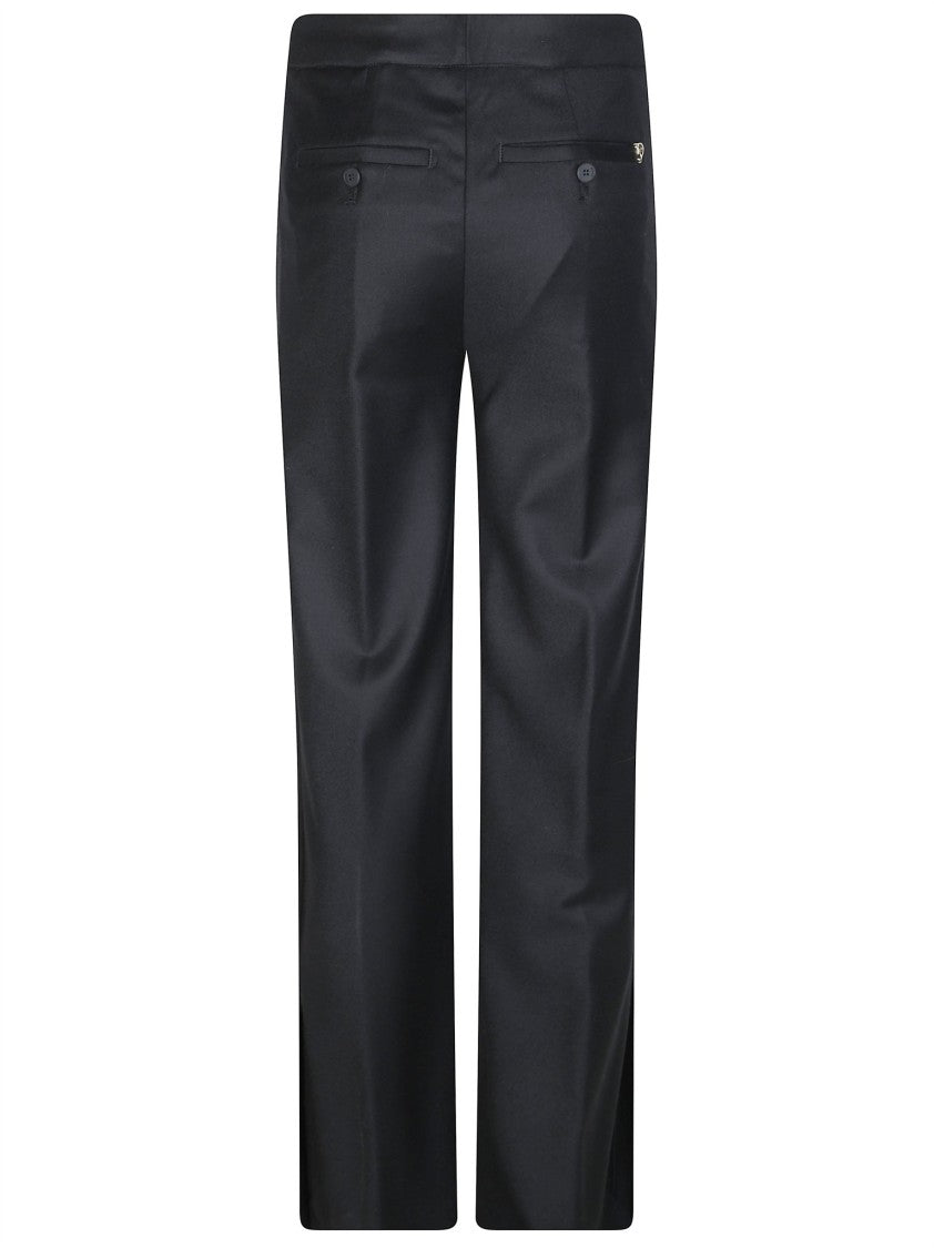 Dondup Amaya Stretch Flannel High-Waist Wide-Leg Pants