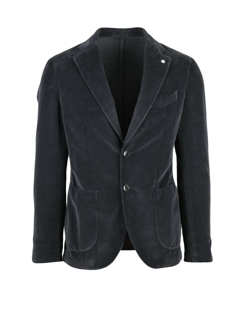 L.B.M. 1911 Soft Cotton Velvet Jacket With Button Closure And Rounded Silhouette