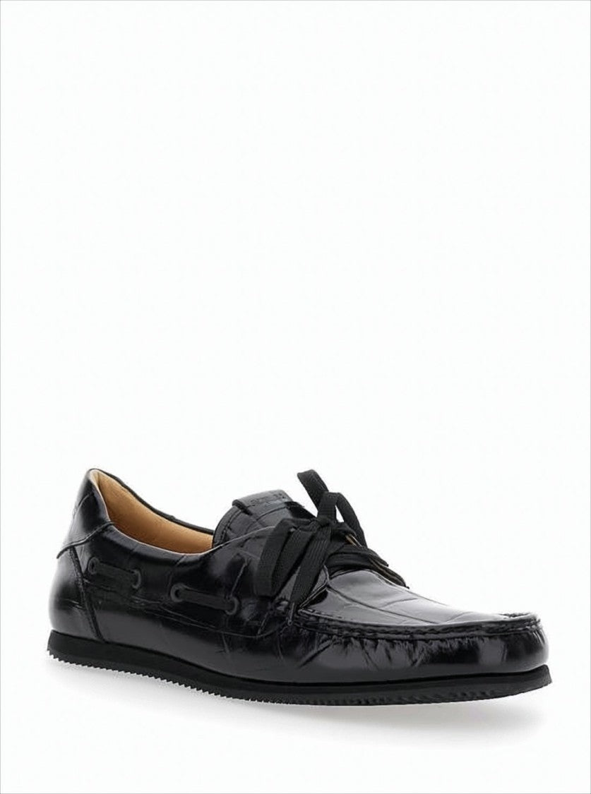 Jacquemus Calf Leather Loafers With Crocodile Texture