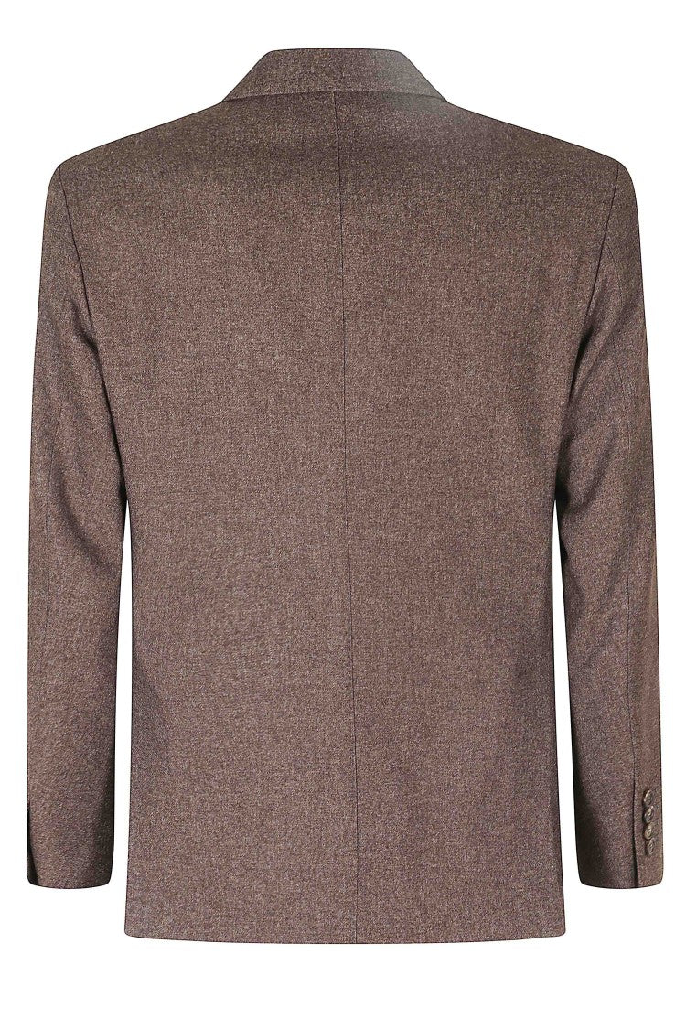Eleventy Double-Breasted Textured Blazer With Notch Lapel