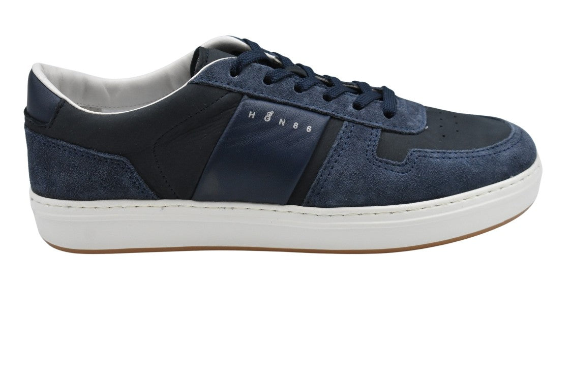 Hogan Textured Upper In Rich Blue Laced Sneakers