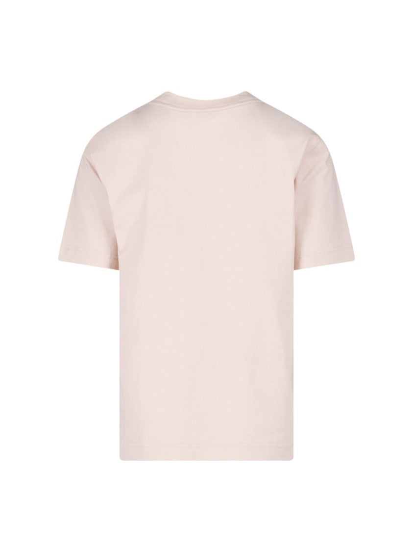 Burberry Pink Ekd Printed Logo Cotton T-Shirt