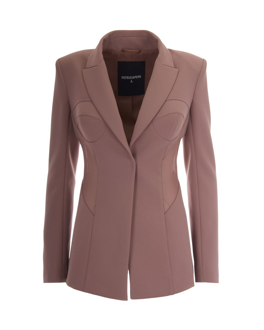 Patrizia Pepe Terracotta Bustier Tailored Blazer