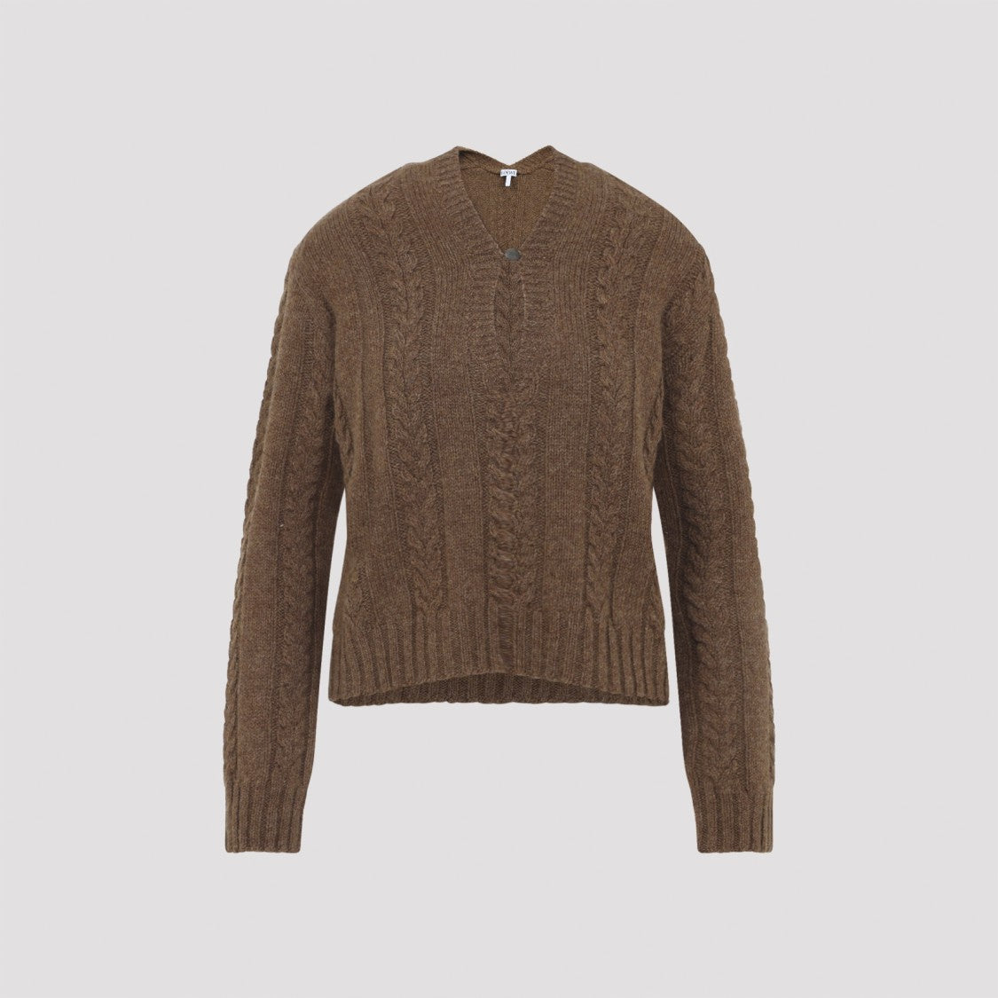 Loewe Cable Knit Sweater With Calfskin Accents