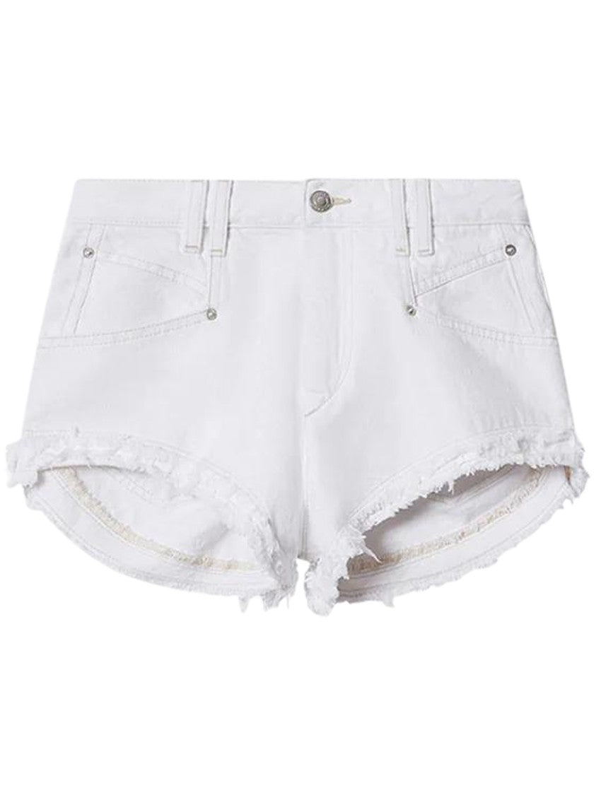 Isabel Marant Étoile High-Waisted Denim Shorts With Frayed Hemline