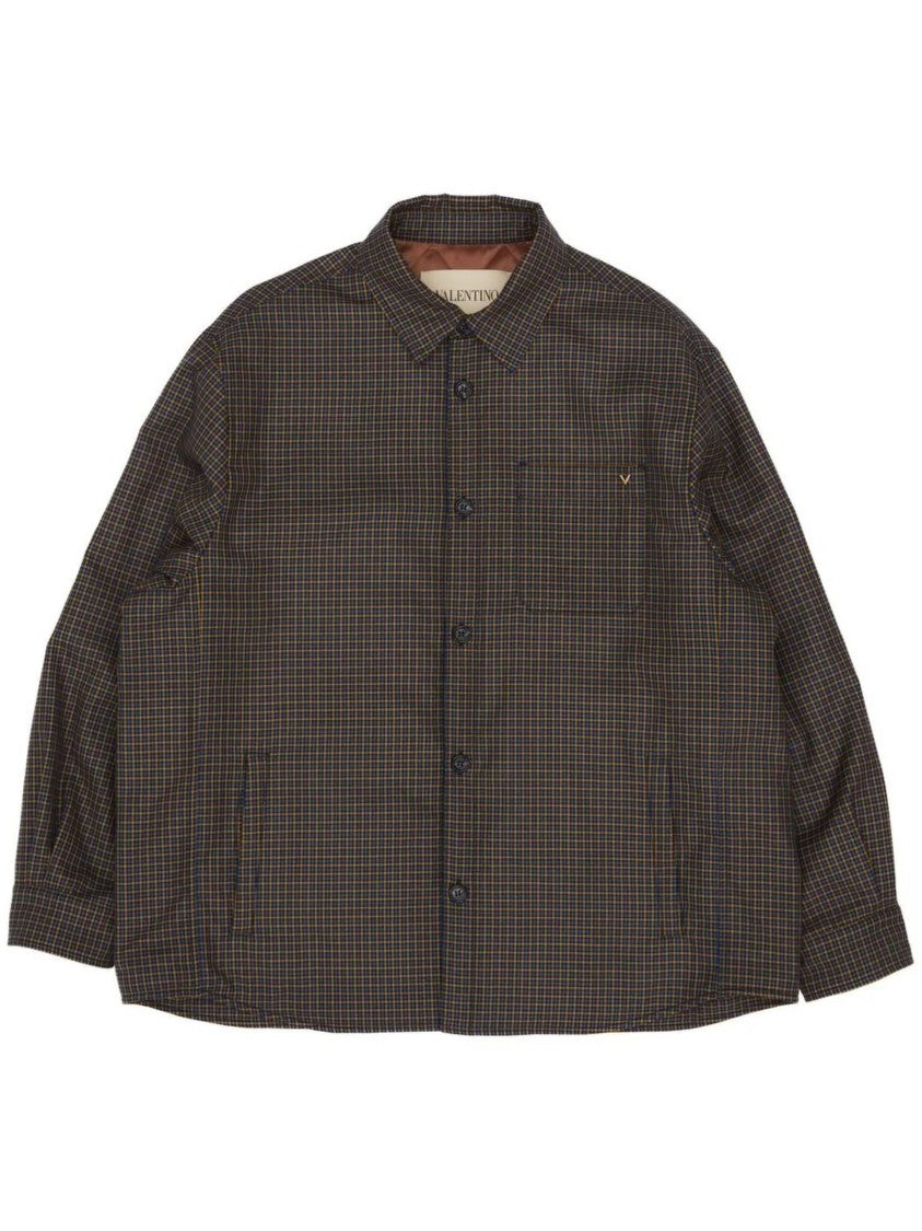 Valentino Checkered Brown Giubbino Casual Jacket
