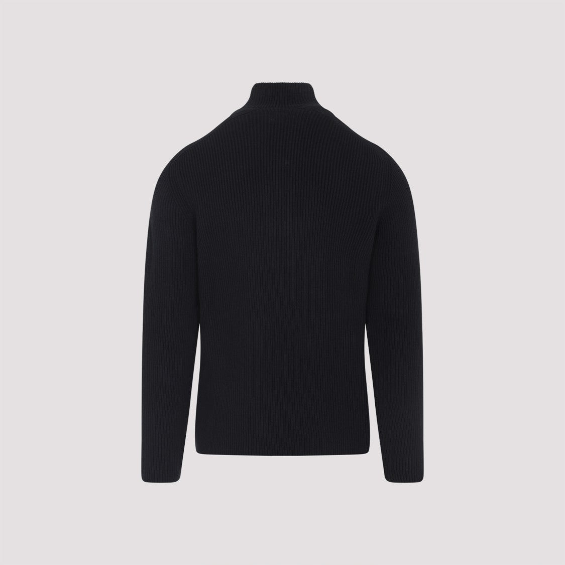 C.P. Company Black Cotton Knit Polo Collar